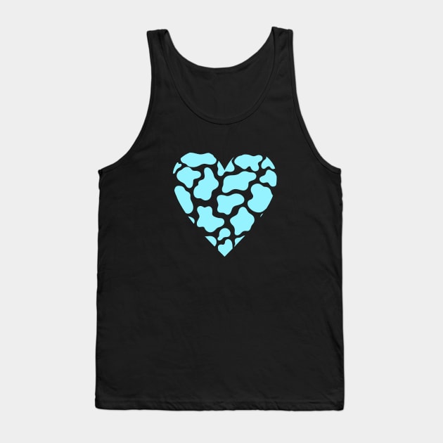 Cow Print Blue Heart Design Tank Top by jillell